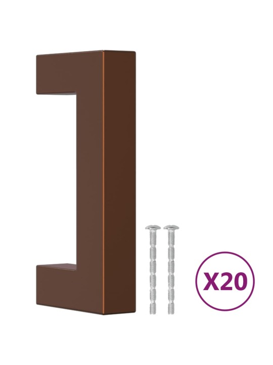Nábytkové úchytky 20 ks bronzové 64 mm nerezová ocel