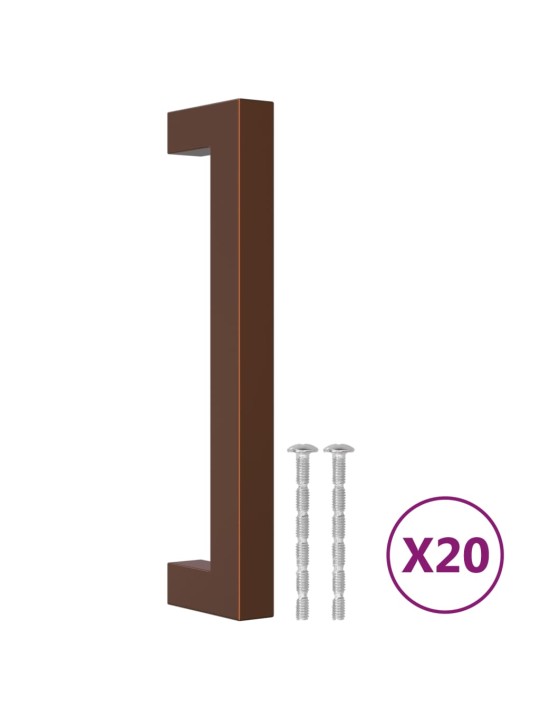 Nábytkové úchytky 20 ks bronzové 128 mm nerezová ocel