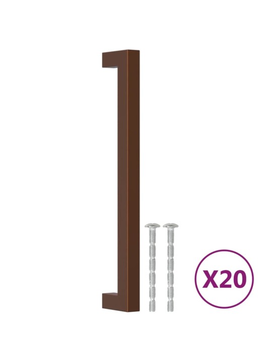 Nábytkové úchytky 20 ks bronzové 192 mm nerezová ocel