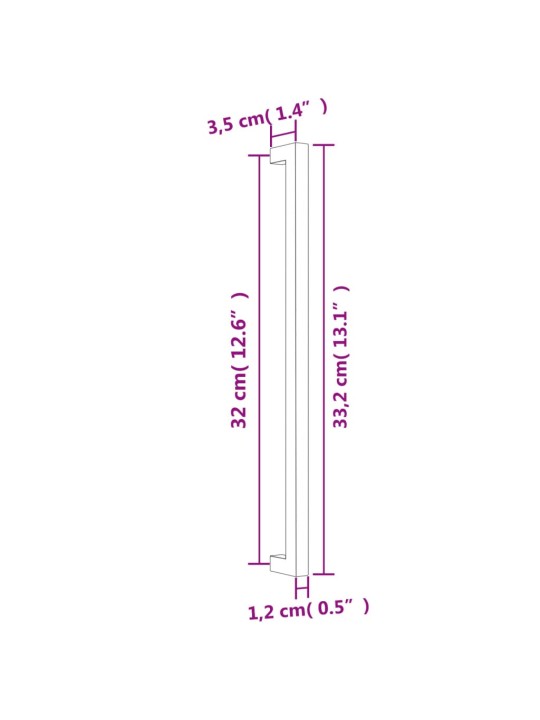 Nábytkové úchytky 10 ks stříbrné 320 mm nerezová ocel