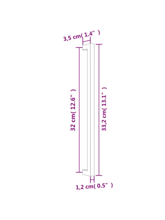 Nábytkové úchytky 10 ks zlaté 320 mm nerezová ocel