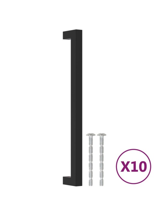 Nábytkové úchytky 10 ks černé 224 mm nerezová ocel
