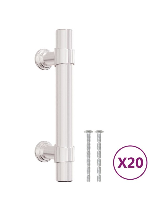 Nábytkové úchytky 20 ks stříbrné 64 mm nerezová ocel