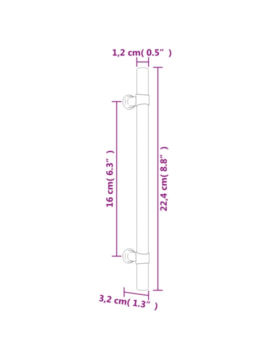 Nábytkové úchytky 20 ks stříbrné 160 mm nerezová ocel