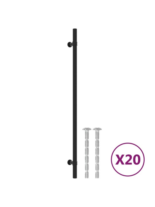 Nábytkové úchytky 20 ks černé 320 mm nerezová ocel
