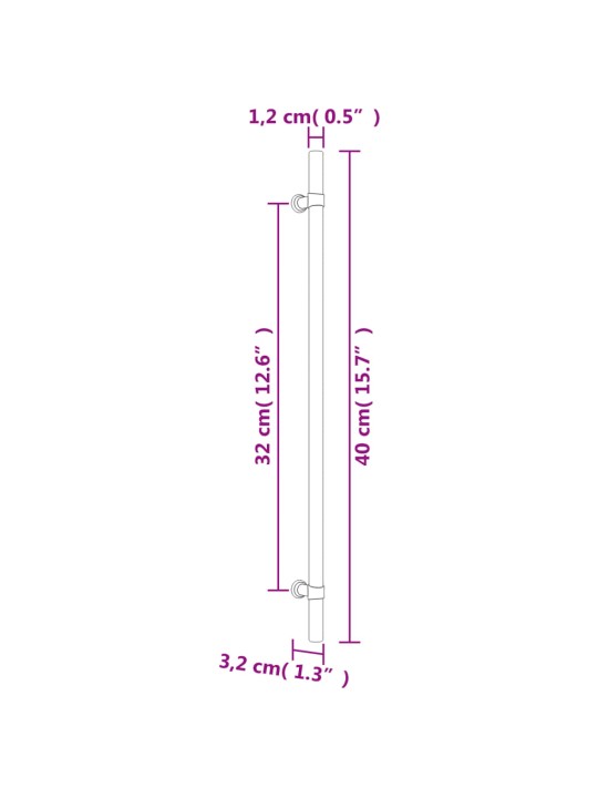 Nábytkové úchytky 20 ks černé 320 mm nerezová ocel