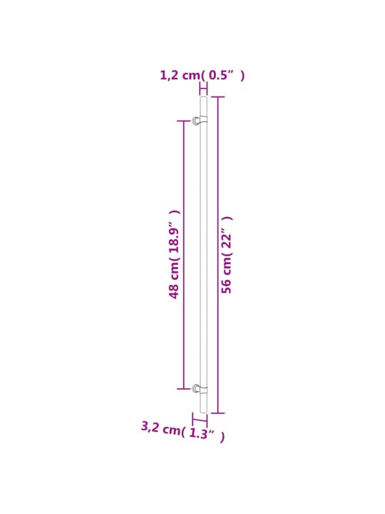 Nábytkové úchytky 20 ks černé 480 mm nerezová ocel