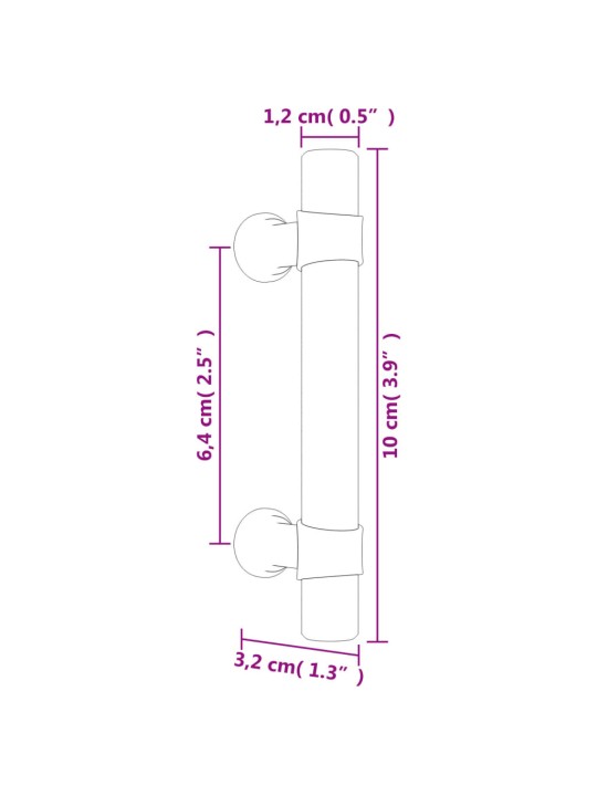Nábytkové úchytky 20 ks bronzové 64 mm nerezová ocel