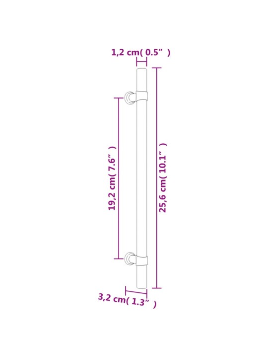 Nábytkové úchytky 20 ks bronzové 192 mm nerezová ocel