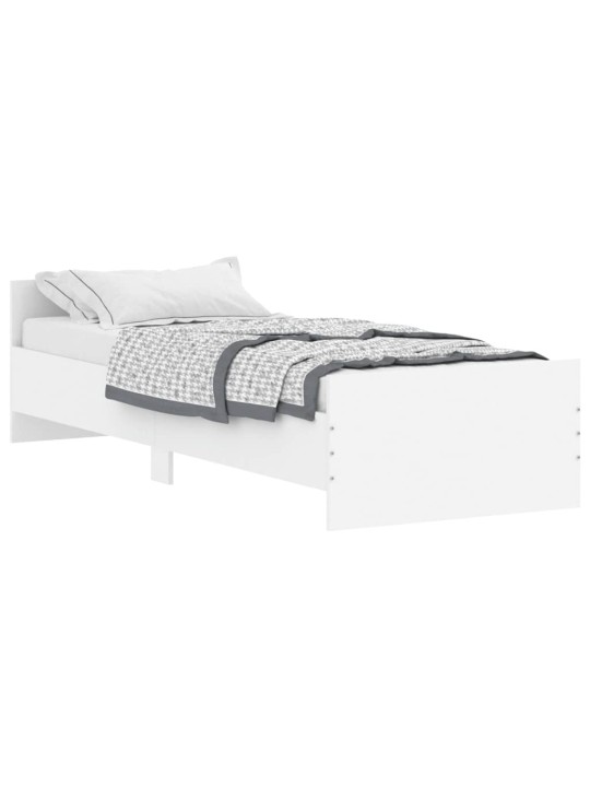 Rám postele bílý 75 x 190 cm Small Single kompozitní dřevo