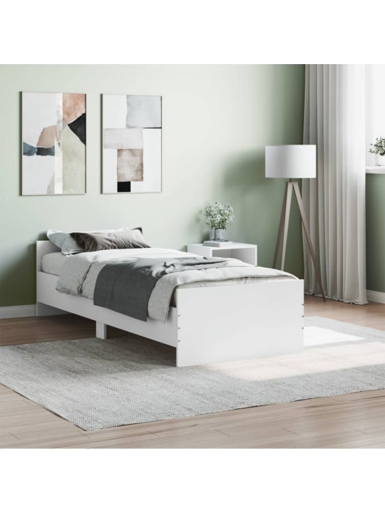 Rám postele bílý 75 x 190 cm Small Single kompozitní dřevo