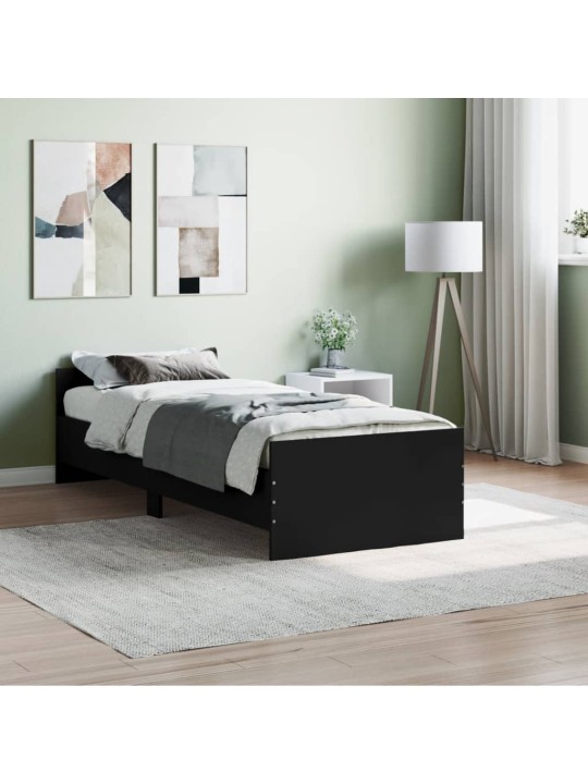 Rám postele černý 75 x 190 cm Small Single kompozitní dřevo
