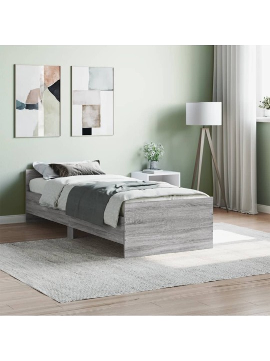 Rám postele šedý sonoma 75x190 cm Small Single kompozitní dřevo