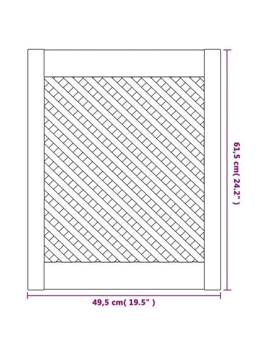 Nábytková dvířka mřížkový design 2 ks 49,5 x 61,5 cm borovice