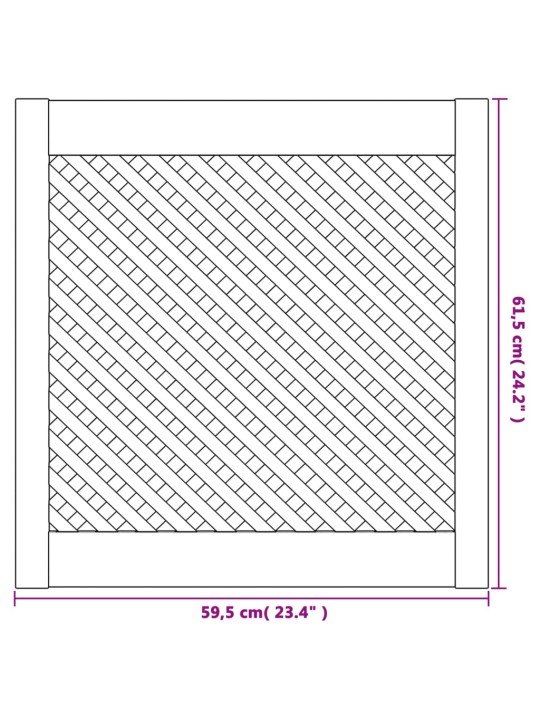 Nábytková dvířka mřížkový design 2 ks 59,5 x 61,5 cm borovice