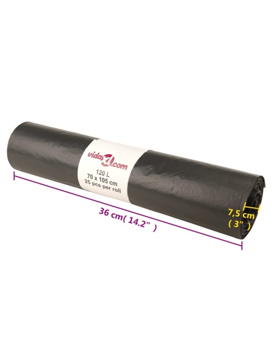 Pytle na odpadky 250 ks černé 120 l