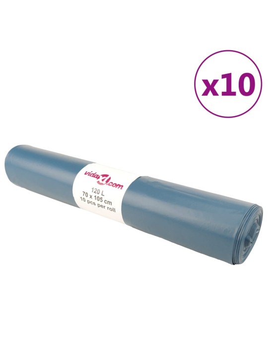 Pytle na odpadky 100 ks modré 120 l