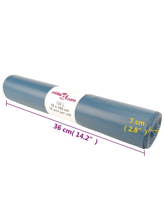 Pytle na odpadky 100 ks modré 120 l
