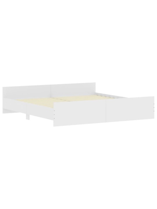 Rám postele s hlavovým a nožním čelem bílý 200 x 200 cm