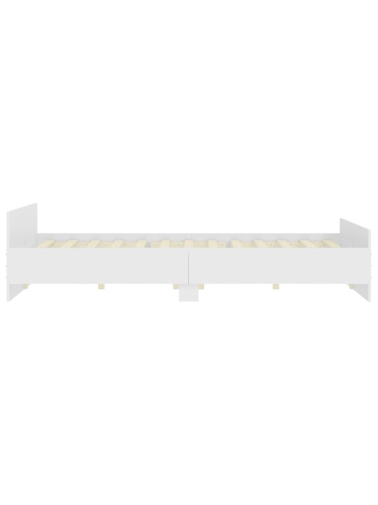 Rám postele s hlavovým a nožním čelem bílý 200 x 200 cm