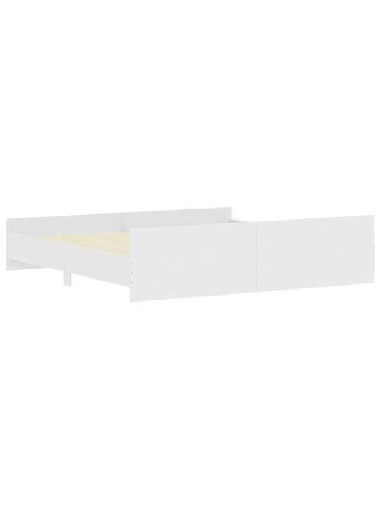 Rám postele s hlavovým a nožním čelem bílý 200 x 200 cm