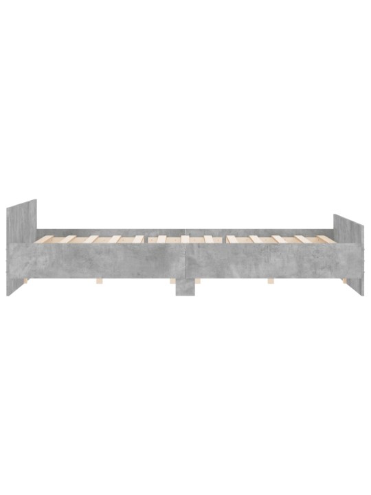 Rám postele s hlavovým a nožním čelem betonově šedý 200x200 cm