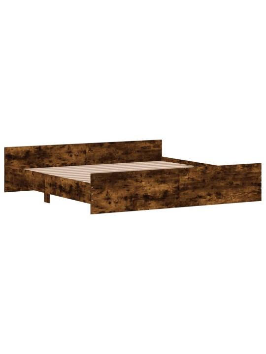 Rám postele s hlavovým a nožním čelem kouřový dub 200 x 200 cm