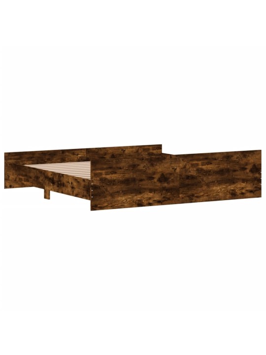Rám postele s hlavovým a nožním čelem kouřový dub 200 x 200 cm