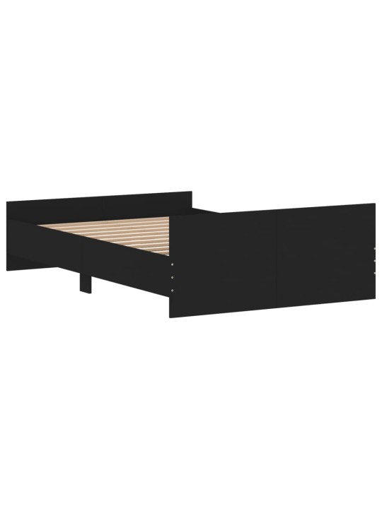 Rám postele s hlavovým a nožním čelem černý 120 x 200 cm