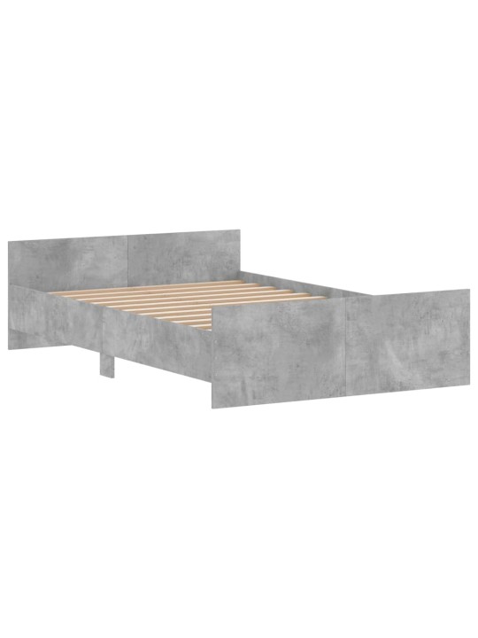 Rám postele s hlavovým a nožním čelem betonově šedý 120x200 cm