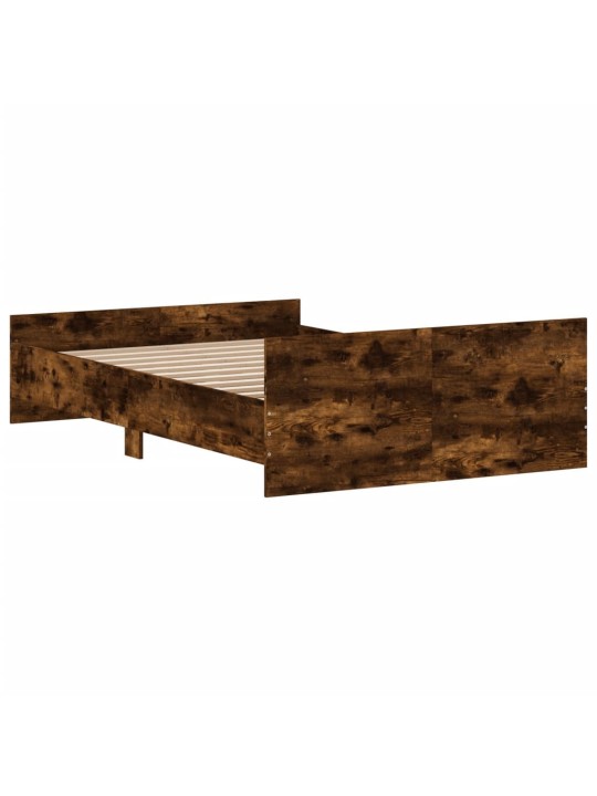 Rám postele s hlavovým a nožním čelem kouřový dub 120 x 200 cm