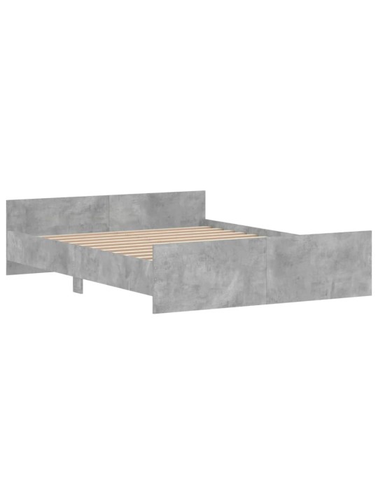 Rám postele s hlavovým a nožním čelem betonově šedý 140x200 cm
