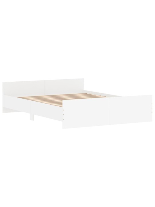 Rám postele s hlavovým a nožním čelem bílý 150 x 200 cm