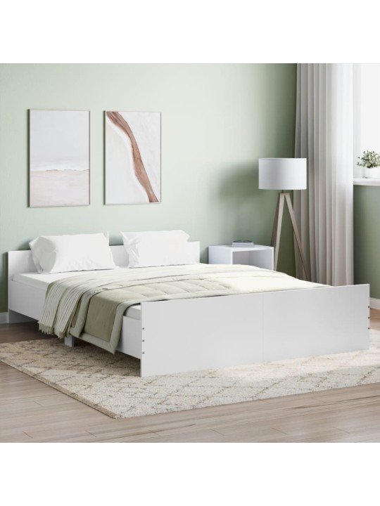 Rám postele s hlavovým a nožním čelem bílý 160 x 200 cm