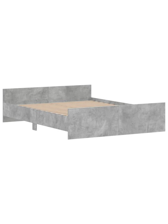 Rám postele s hlavovým a nožním čelem betonově šedý 160x200 cm