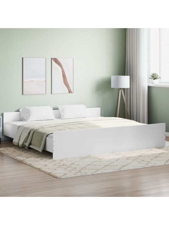Rám postele s hlavovým a nožním čelem bílý 180 x 200 cm