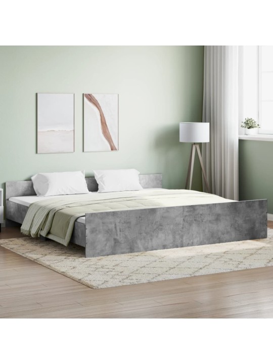 Rám postele s hlavovým a nožním čelem betonově šedý 180x200 cm