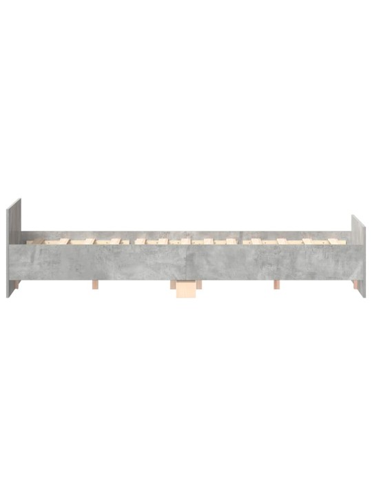Rám postele s hlavovým a nožním čelem betonově šedý 140x190 cm