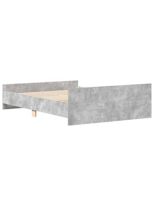 Rám postele s hlavovým a nožním čelem betonově šedý 140x190 cm