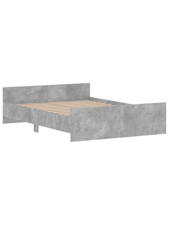 Rám postele s hlavovým a nožním čelem betonově šedý 135x190 cm