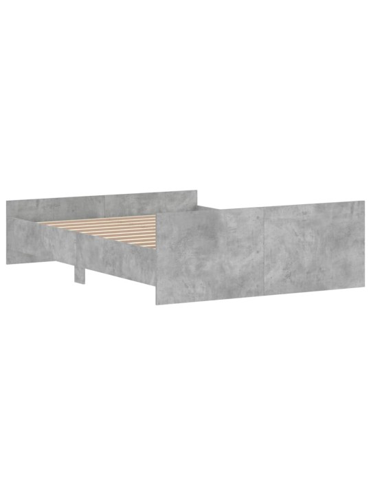 Rám postele s hlavovým a nožním čelem betonově šedý 135x190 cm