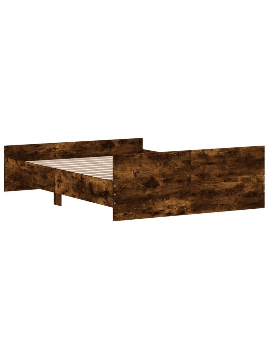 Rám postele s hlavovým a nožním čelem kouřový dub 135 x 190 cm
