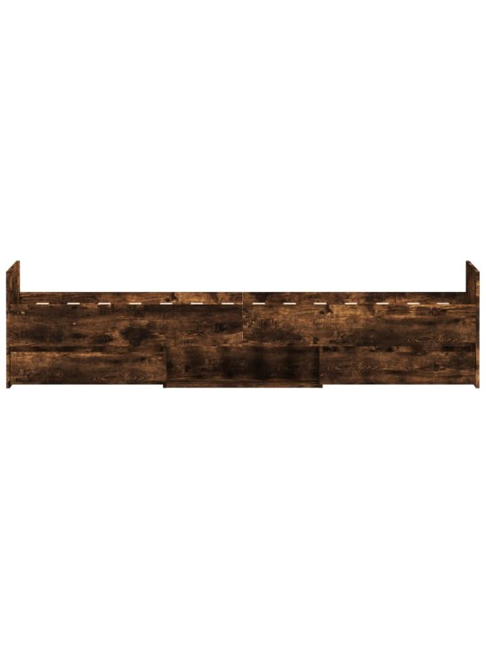 Rám postele s hlavovým a nožním čelem kouřový dub 100 x 200 cm