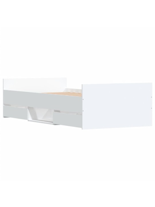 Rám postele s hlavovým a nožním čelem bílý 90 x 200 cm
