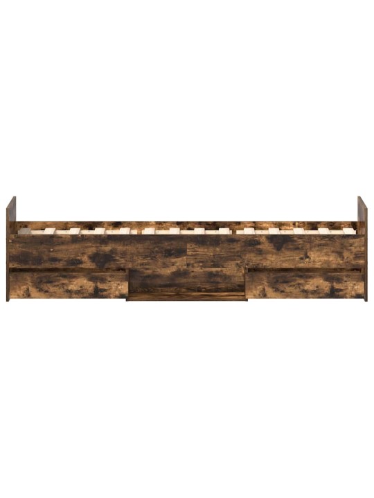 Rám postele s hlavovým a nožním čelem kouřový dub 90 x 200 cm
