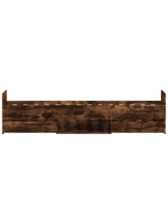 Rám postele s hlavovým a nožním čelem kouřový dub 90 x 190 cm