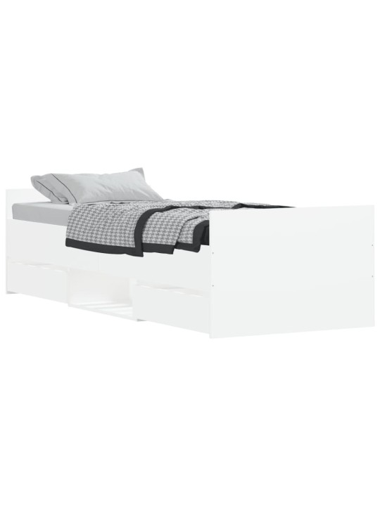 Rám postele s hlavovým a nožním čelem bílý 75 x 190 cm