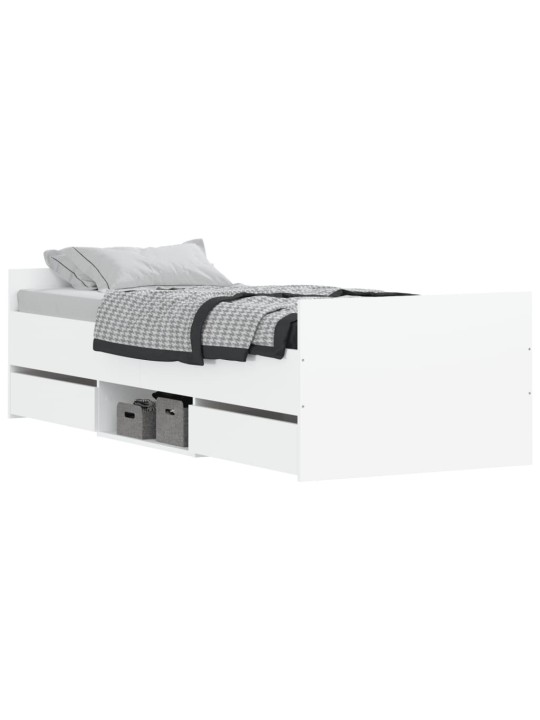 Rám postele s hlavovým a nožním čelem bílý 75 x 190 cm