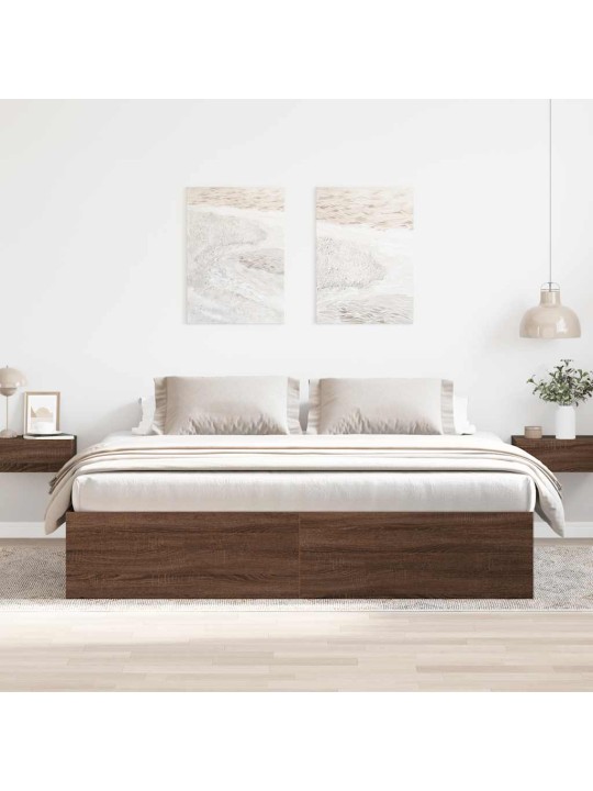 Rám postele hnědý dub 180 x 200 cm super king size