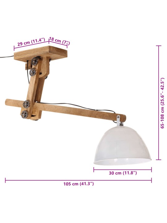 Stropní svítidlo 25 w bílé 105 x 30 x 65–108 cm e27
